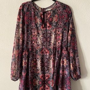 Abercrombie dress size medium floral print keyhole